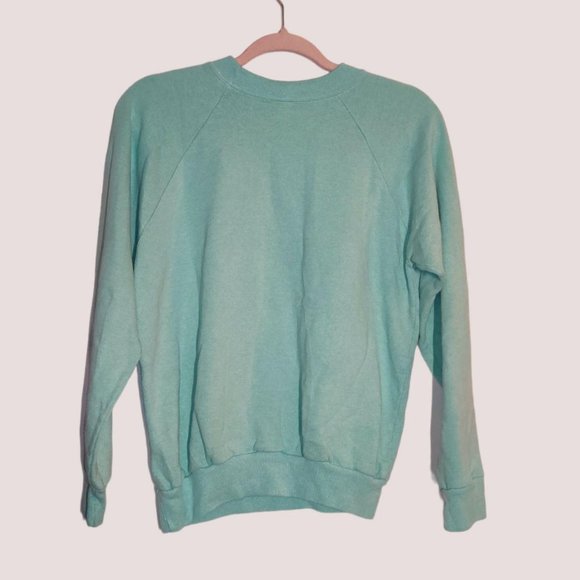 Vintage 90s/80s Blue Holiday Carousel Horse Crewneck Sweater !! - Picture 6 of 8